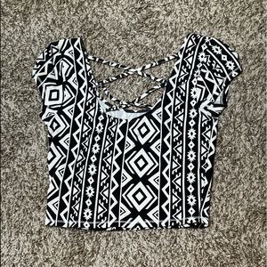 Aztec Crop Top Blouse